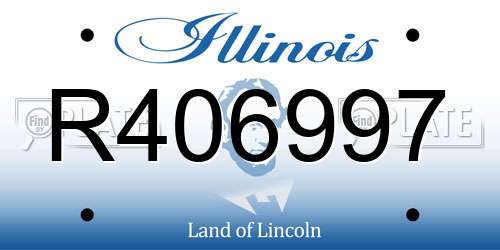 R406997 Illinois License Plate