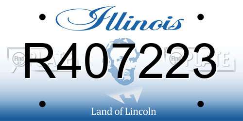 R407223 Illinois License Plate