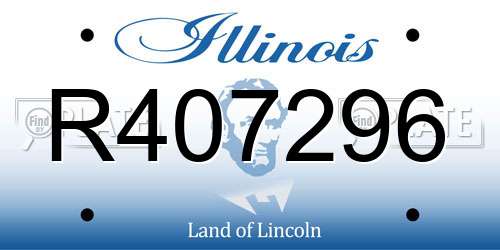 R407296 Illinois License Plate