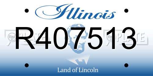 R407513 Illinois License Plate