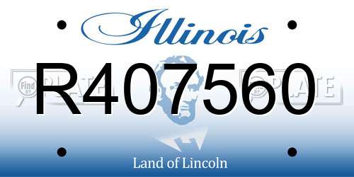 R407560 Illinois License Plate