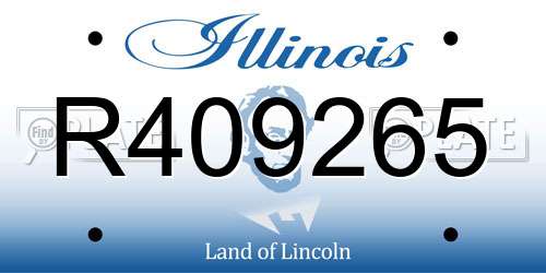 R409265 Illinois License Plate