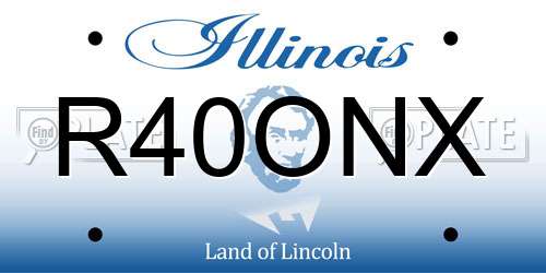 R40ONX Illinois License Plate