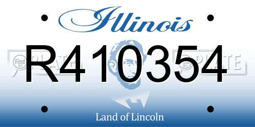 R410354 Illinois License Plate