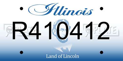 R410412 Illinois License Plate