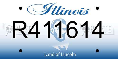 R411614 Illinois License Plate