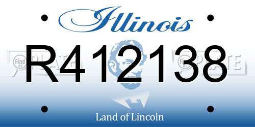 R412138 Illinois License Plate