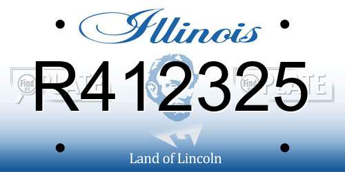 R412325 Illinois License Plate