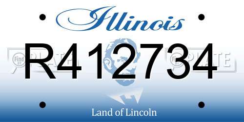 R412734 Illinois License Plate