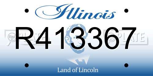 R413367 Illinois License Plate