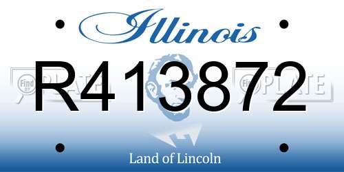 R413872 Illinois License Plate