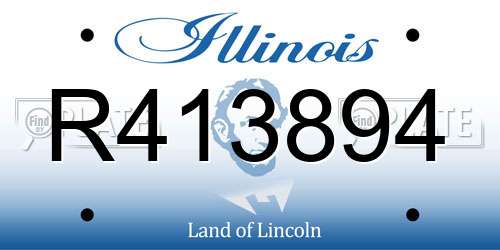 R413894 Illinois License Plate