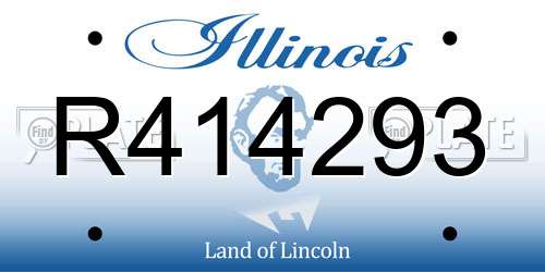 R414293 Illinois License Plate