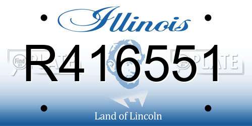 R416551 Illinois License Plate