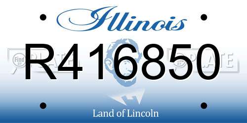 R416850 Illinois License Plate
