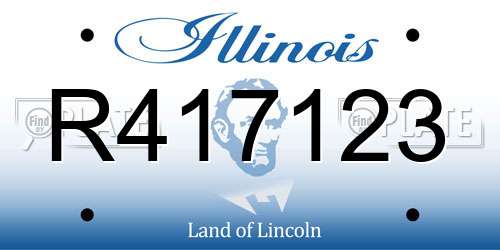 R417123 Illinois License Plate