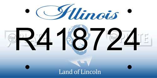 R418724 Illinois License Plate