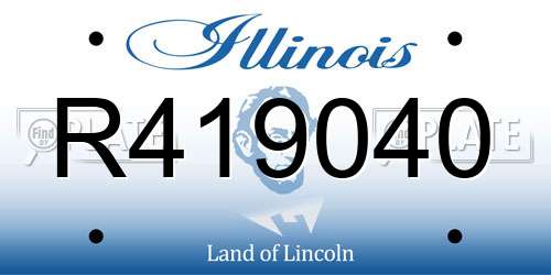 R419040 Illinois License Plate