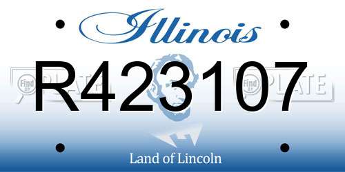 R423107 Illinois License Plate