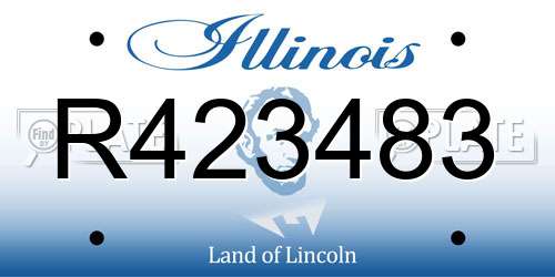 R423483 Illinois License Plate