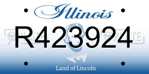 R423924 Illinois License Plate
