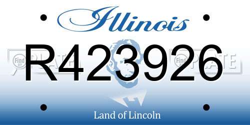 R423926 Illinois License Plate