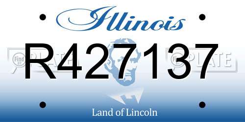 R427137 Illinois License Plate