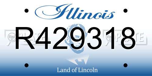 R429318 Illinois License Plate