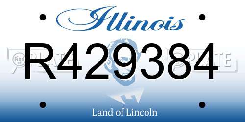 R429384 Illinois License Plate