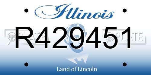 R429451 Illinois License Plate