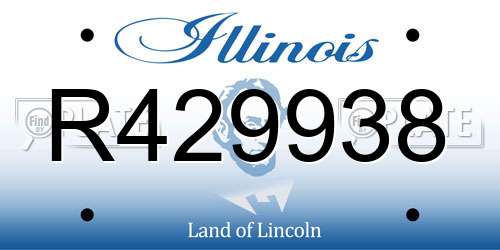 R429938 Illinois License Plate