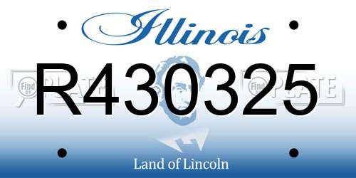 R430325 Illinois License Plate