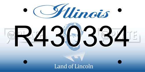 R430334 Illinois License Plate