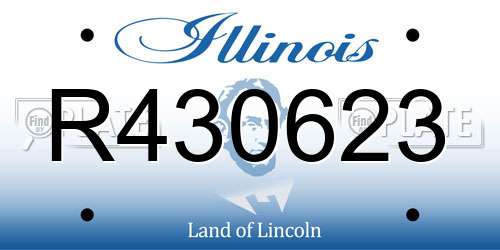 R430623 Illinois License Plate
