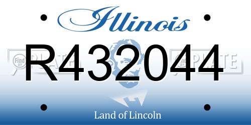 R432044 Illinois License Plate