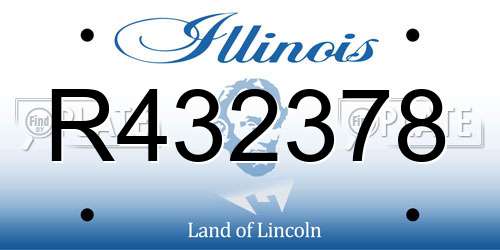 R432378 Illinois License Plate
