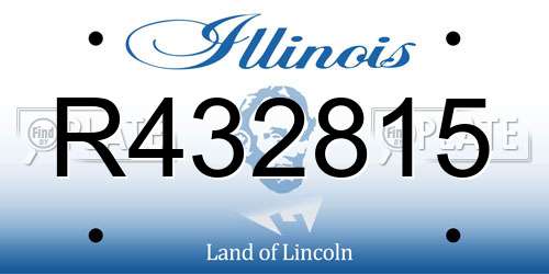 R432815 Illinois License Plate