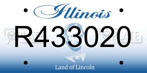 R433020 Illinois License Plate