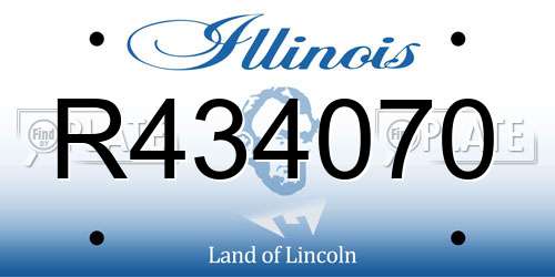 R434070 Illinois License Plate