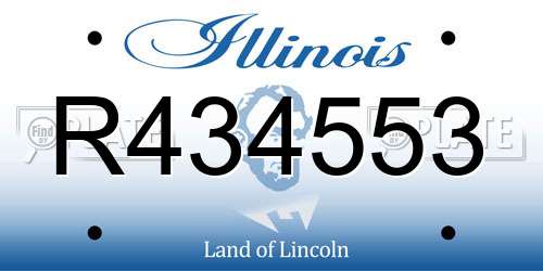 R434553 Illinois License Plate