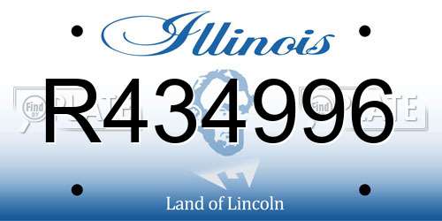 R434996 Illinois License Plate