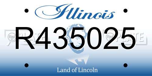 R435025 Illinois License Plate
