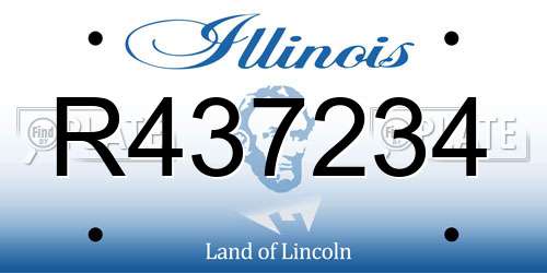 R437234 Illinois License Plate