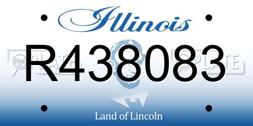 R438083 Illinois License Plate