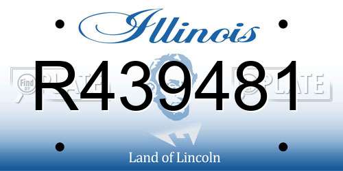R439481 Illinois License Plate