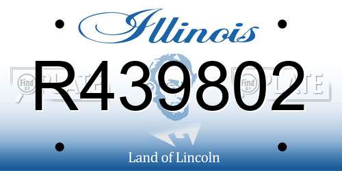 R439802 Illinois License Plate