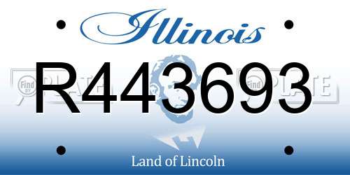 R443693 Illinois License Plate