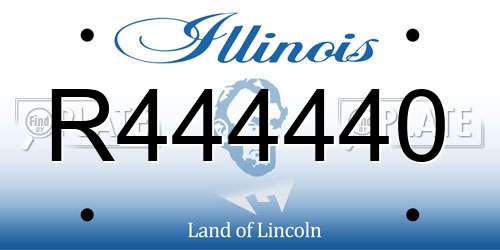 R444440 Illinois License Plate