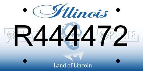 R444472 Illinois License Plate