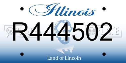 R444502 Illinois License Plate